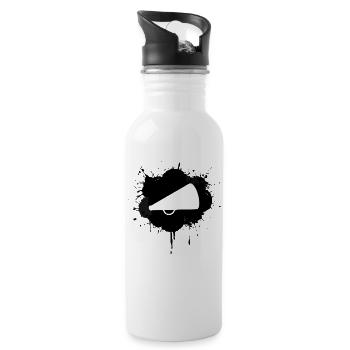 Jubel Megaphon Skizze - Trinkflasche mit integriertem Trinkhalm - Weiß - Rechts