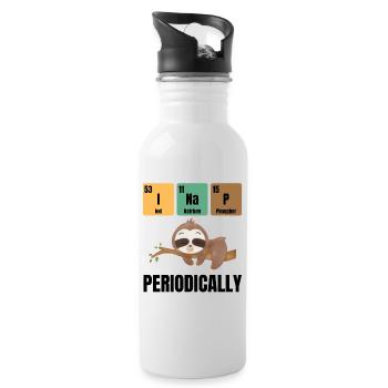 Lustiger Faultier Spruch Chemie Humor - Trinkflasche mit integriertem Trinkhalm - Weiß - Rechts