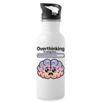 Overthinking in progress - Water bottle with straw - white - Right