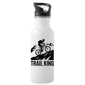 Trail King MTB Crown Silhouette - Water bottle with straw - white - Right