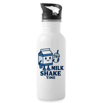 Milk Shake - Trinkflasche mit integriertem Trinkhalm - Weiß - Rechts