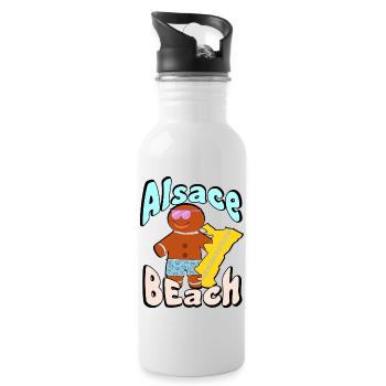 Alsace Beach - Water bottle with straw - white - Right