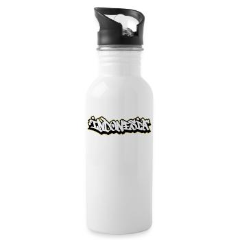 Indonesien Graffiti Tag Sketchbook - Trinkflasche mit integriertem Trinkhalm - Weiß - Rechts