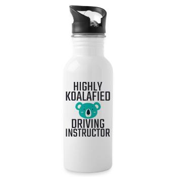 Driving Instructor Koalafied Drive Tutor - Water bottle with straw - white - Right