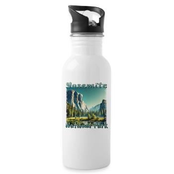 Parc national de Yosemite Printemps Nature Randonnée - Gourde avec paille intégrée - blanc - Droite