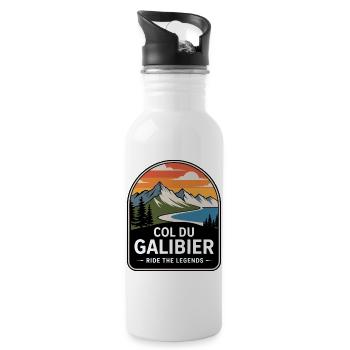 Col du Galibier Cycling Panel - Water bottle with straw - white - Right