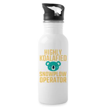 Snowplow Operator Koalafied - Water bottle with straw - white - Right