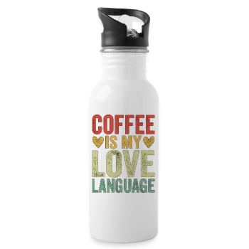 Coffee Is My Love Language - Water bottle with straw - white - Right