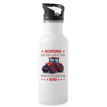 I am a kindergarten child kindergarten unicorn - Water bottle with straw - white - Right