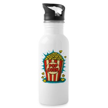 Popcorn - Trinkflasche mit integriertem Trinkhalm - Weiß - Rechts