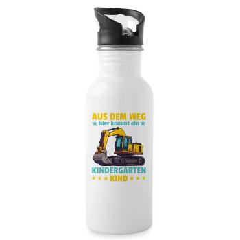 I am a kindergarten child kindergarten unicorn - Water bottle with straw - white - Right