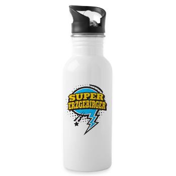 Super Erzgebirger - Trinkflasche mit integriertem Trinkhalm - Weiß - Rechts