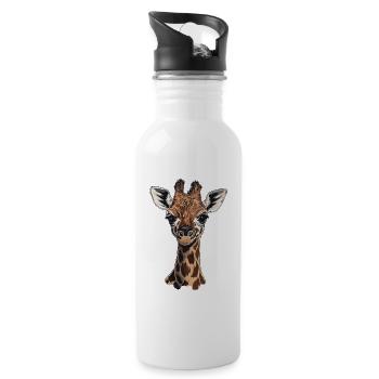 Giraffe - Trinkflasche mit integriertem Trinkhalm - Weiß - Rechts