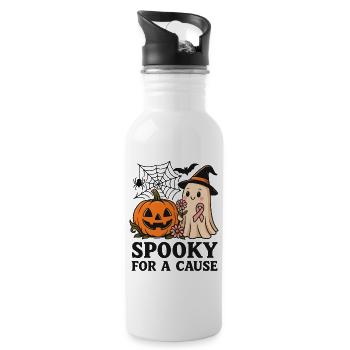 Gruselig für einen guten Zweck – Cute Ghost Support - Trinkflasche mit integriertem Trinkhalm - Weiß - Rechts