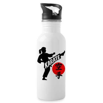 Karate - Trinkflasche mit integriertem Trinkhalm - Weiß - Rechts