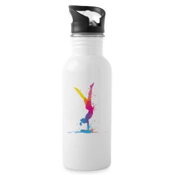 Gymnast Gymnastics Gymnastics Women Girls Children - Water bottle with straw - white - Right