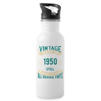 Vintage des années 1950 Fabriqué en Toujours en pleine forme - Gourde avec paille intégrée - blanc - Droite