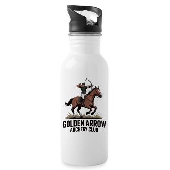 Dynamic Archer Crest on Horseback - Water bottle with straw - white - Right