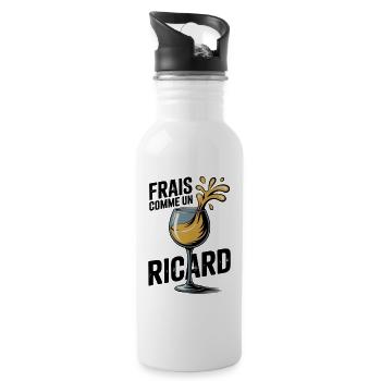 Wine glass with humorous splashes - Water bottle with straw - white - Right