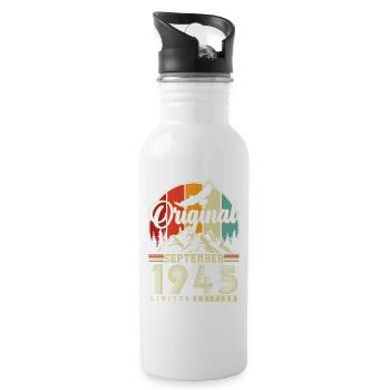 Oorspronkelijke geboortedatum september 1945 - Drinkfles met geïntegreerd rietje - wit - Rechts