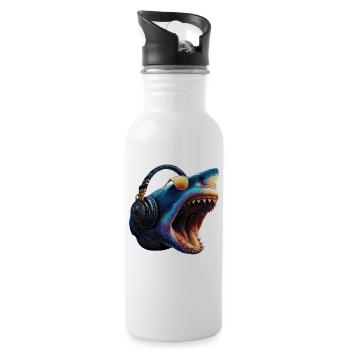 requin requin tigre requin plongeur requins mignons grand requin blanc - Gourde avec paille intégrée - blanc - Droite