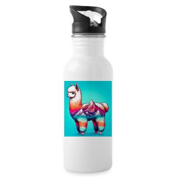 Alpaca - Water bottle with straw - white - Right