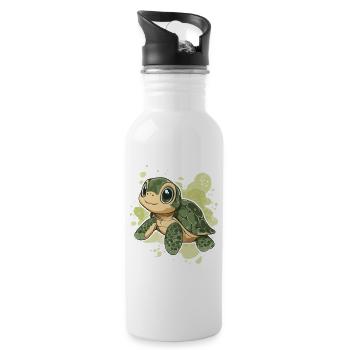 Tortue - Gourde avec paille intégrée - blanc - Droite