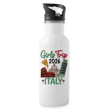 Italy Girls Trip 2026 - Water bottle with straw - white - Right