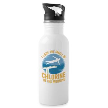 Diving diving board - Water bottle with straw - white - Right