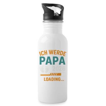 Father-to-be I WILL BE A DAD 2026 Funny - Water bottle with straw - white - Right