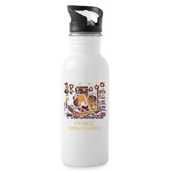 Peace unlocked: Hygge - Water bottle with straw - white - Right
