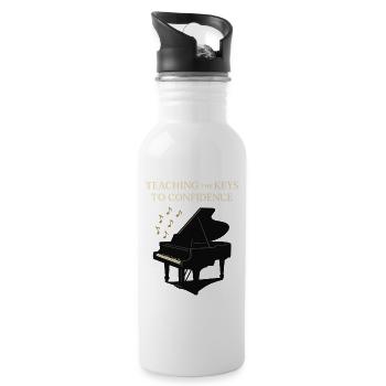 Piano Teacher Music Teacher Funny Teacher - Water bottle with straw - white - Right