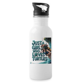 Just a girl who loves turtles - Water bottle with straw - white - Right