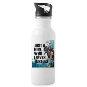 Just a girl who loves turtles - Water bottle with straw - white - Right