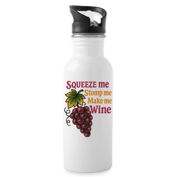 Winzer-Humor - Trinkflasche mit integriertem Trinkhalm - Weiß - Rechts