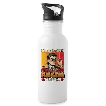 Mallorca Party ALSO HAVE EYES YOU ASS Funny - Water bottle with straw - white - Right