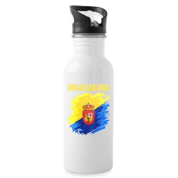 Puissant écusson du club de Gran Canaria - Gourde avec paille intégrée - blanc - Droite
