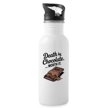 Death by Chocolate... Worth it - Water bottle with straw - white - Right