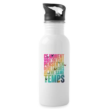 COOLER SPRUCH FÜR MEHRSPRACHLER, INTERNATIONAL - Trinkflasche mit integriertem Trinkhalm - Weiß - Rechts