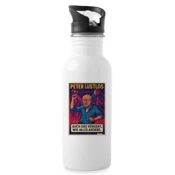 Humorous dancefloor saying with Peter Lustlos - Water bottle with straw - white - Right