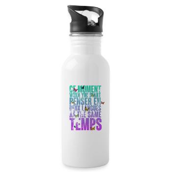 COOLER SPRUCH FÜR MEHRSPRACHLER, INTERNATIONAL - Trinkflasche mit integriertem Trinkhalm - Weiß - Rechts