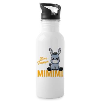 Ich Höre Immer Nur Ein Mimimi Esel - Trinkflasche mit integriertem Trinkhalm - Weiß - Rechts