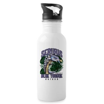 Ernsthaft über Blauzungenskinke Reptilienhalter - Trinkflasche mit integriertem Trinkhalm - Weiß - Rechts