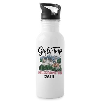 Girls Trip Neuschwanstein Castle - Trinkflasche mit integriertem Trinkhalm - Weiß - Rechts
