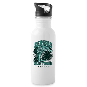 Ernsthaft über Blauzungenskinke Reptilienhalter - Trinkflasche mit integriertem Trinkhalm - Weiß - Rechts