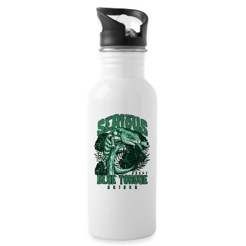 Ernsthaft über Blauzungenskinke Reptilienhalter - Trinkflasche mit integriertem Trinkhalm - Weiß - Rechts