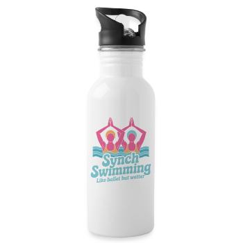Synchronschwimmen Kunstschwimmen Wassersport - Trinkflasche mit integriertem Trinkhalm - Weiß - Rechts