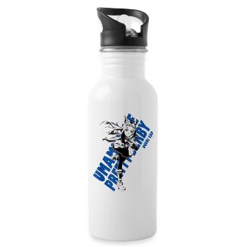 Manga-Heldin mit dynamischem Stil - Trinkflasche mit integriertem Trinkhalm - Weiß - Rechts