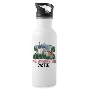 Neuschwanstein Castle - Trinkflasche mit integriertem Trinkhalm - Weiß - Rechts