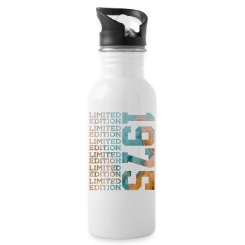 LIMITED EDITION 1975 51 YEARS 51ST BIRTHDAY - Water bottle with straw - white - Right